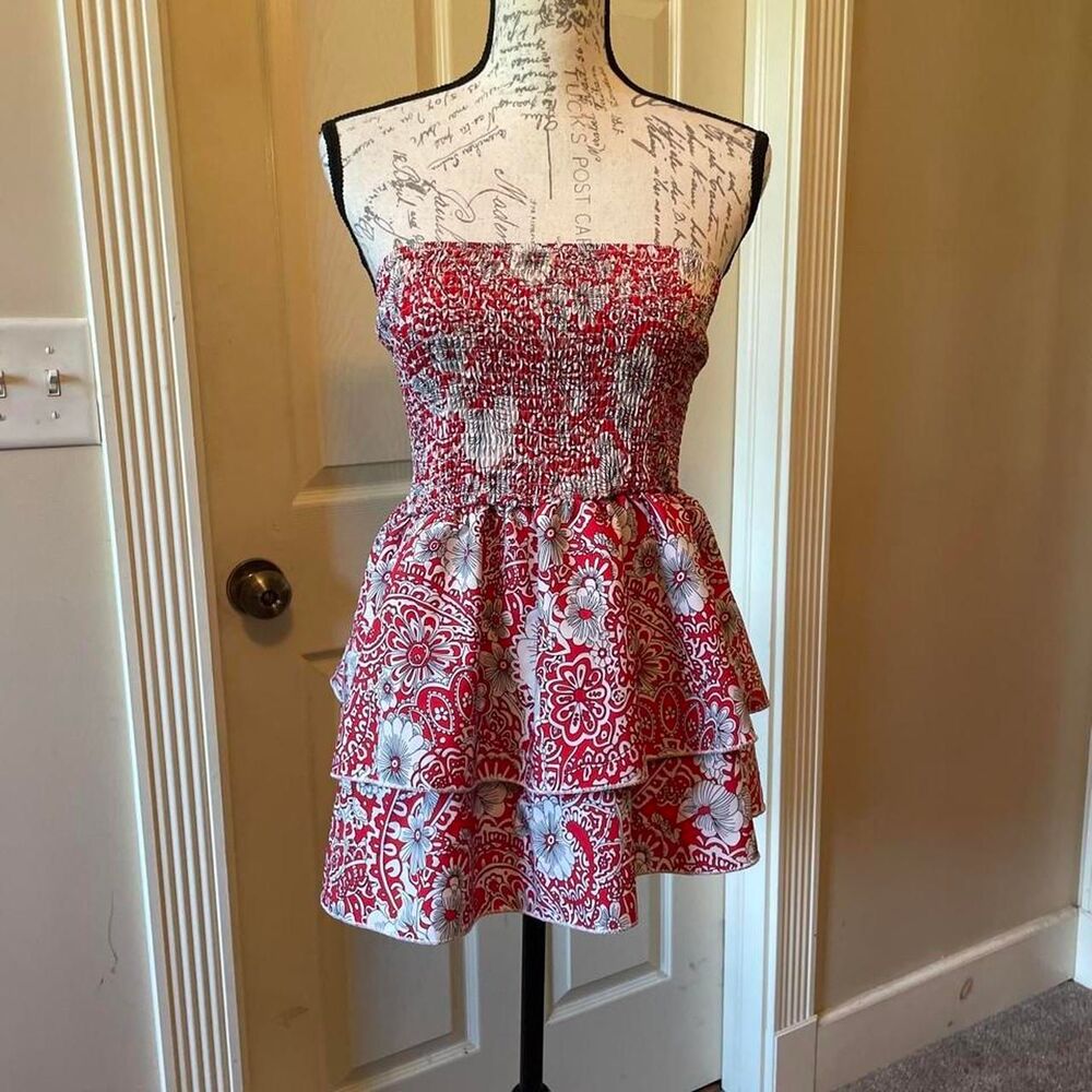 Unbranded Women's Red and White Dress